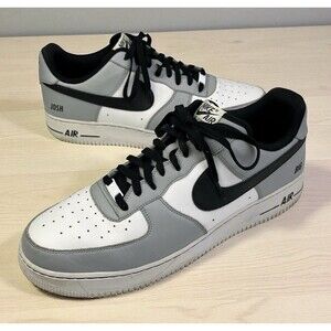Nike Air Force 1 ID By You Shoes Men Size 16 Triple Gray White Athletic Sneakers